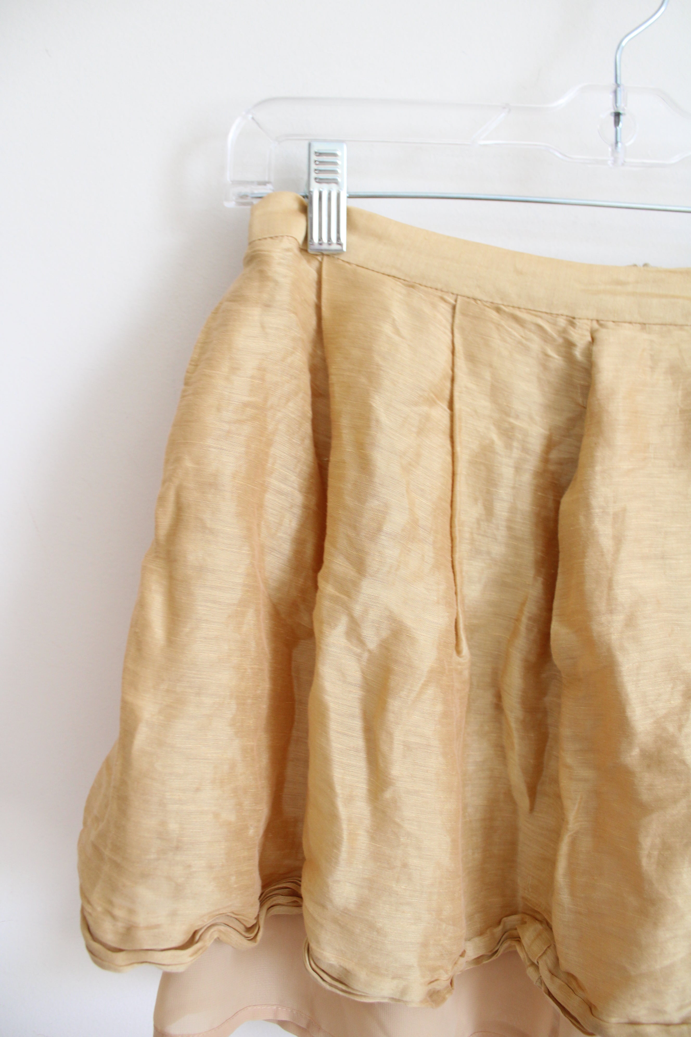 Fumblin Foe Gold Layered Lined Mini Skirt | M