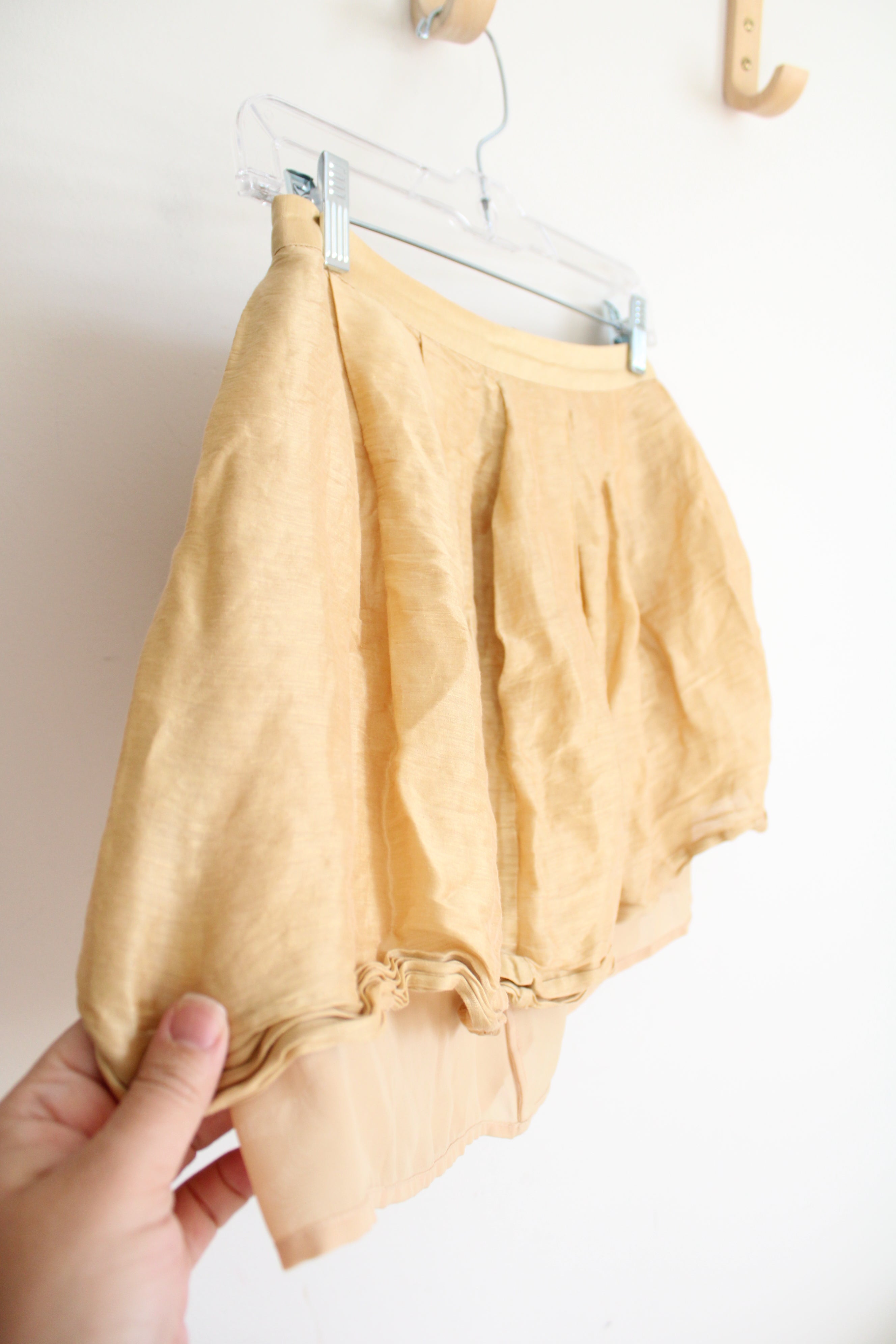 Fumblin Foe Gold Layered Lined Mini Skirt | M