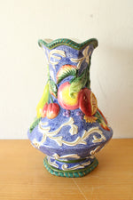 Fitz & Floyd Florentine Fruit Blue Ceramic Vase