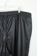 NEW Old Navy Billie Straight Black Faux Leather Drawstring Jogger Pants | 2X