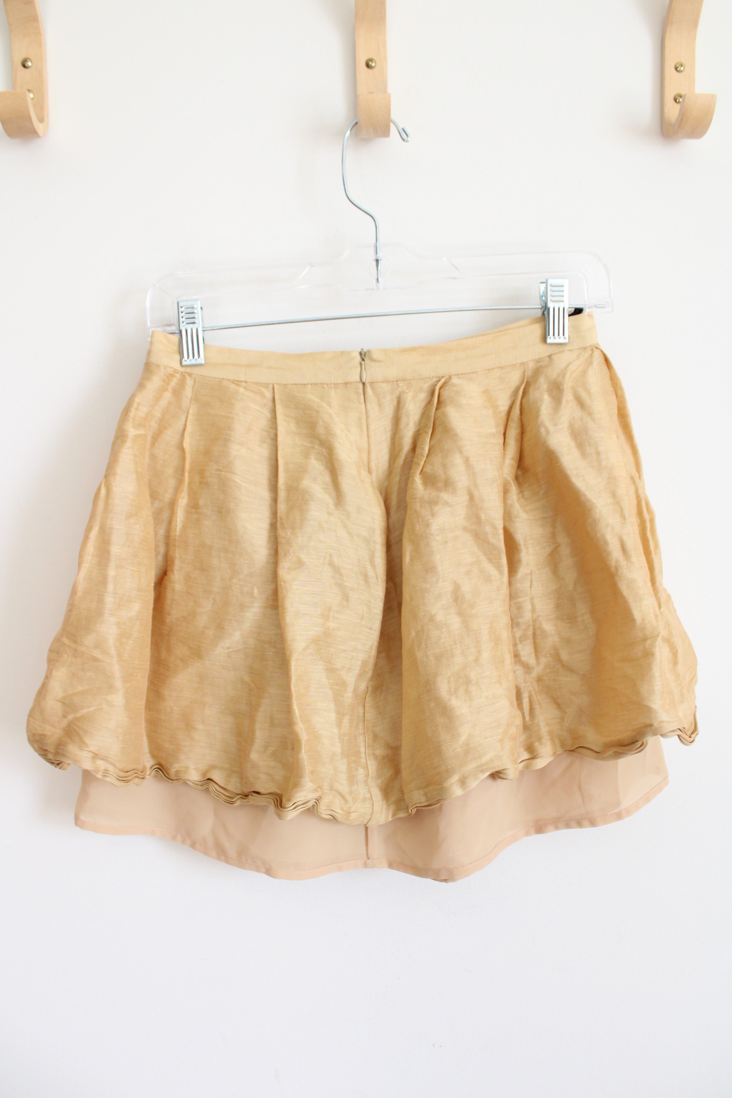 Fumblin Foe Gold Layered Lined Mini Skirt | M