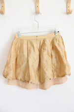 Fumblin Foe Gold Layered Lined Mini Skirt | M
