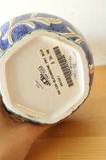 Fitz & Floyd Florentine Fruit Blue Ceramic Vase
