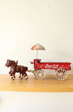 Cast Iron Coca-Cola Horse-Drawn Delivery Wagon Toy