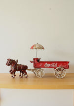 Cast Iron Coca-Cola Horse-Drawn Delivery Wagon Toy