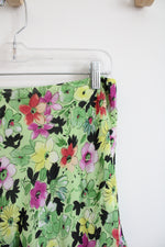 Lily Green & Colorful Floral Ruffled Skirt | S