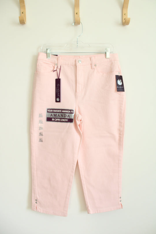 NEW Gloria Vanderbilt Amanda Heritage Fit Classic Rise Pink Capri Pants | 8