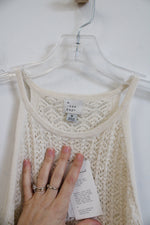 NEW A New Day Cream Crocheted Tank | M