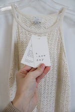 NEW A New Day Cream Crocheted Tank | M