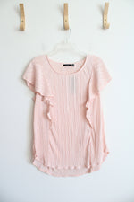 NEW Apt. 9 Light Pink Flutter Sleeve Pleated Top | 1X