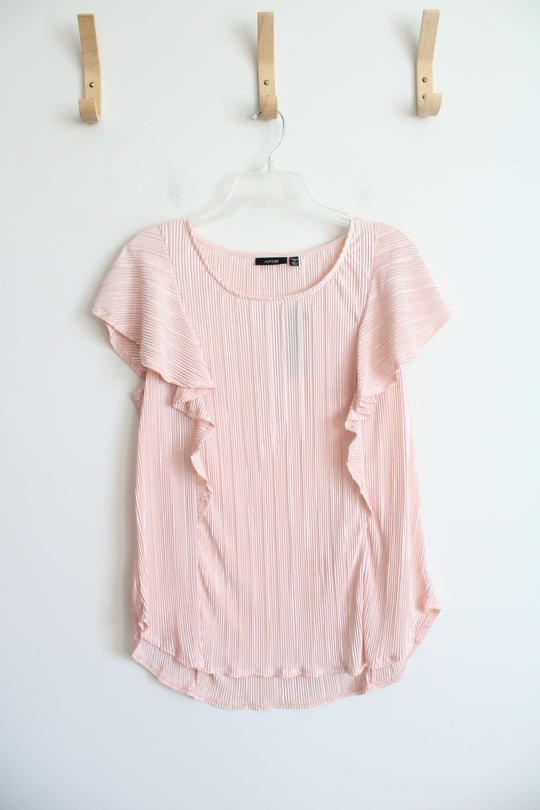 NEW Apt. 9 Light Pink Flutter Sleeve Pleated Top | 1X