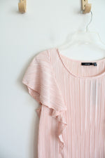 NEW Apt. 9 Light Pink Flutter Sleeve Pleated Top | 1X