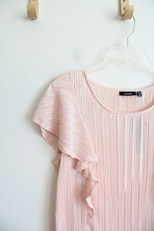 NEW Apt. 9 Light Pink Flutter Sleeve Pleated Top | 1X