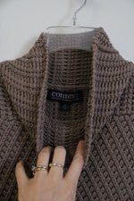 NEW Context Brown Knit Mock Neck Sweater | L