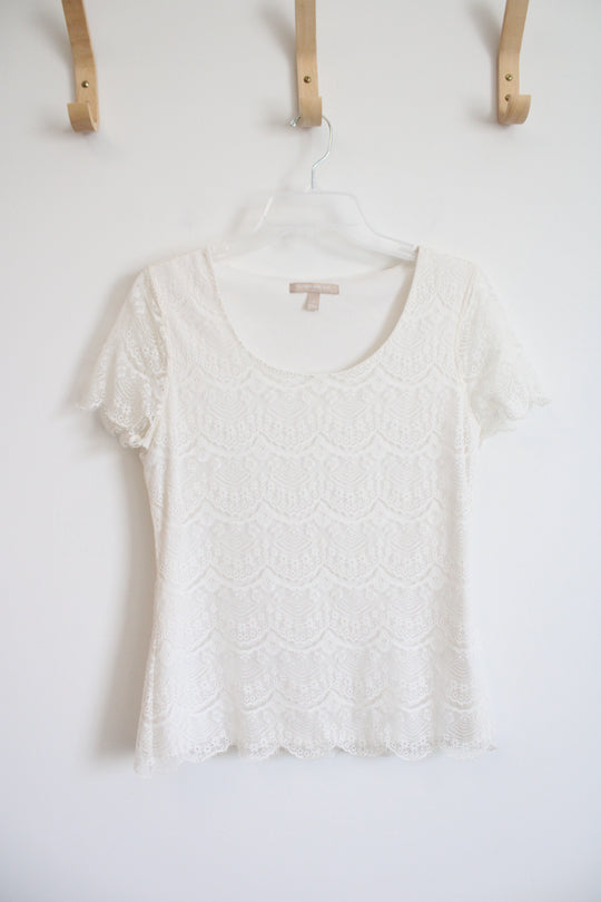 Banana Republic Cream Lace Top | S