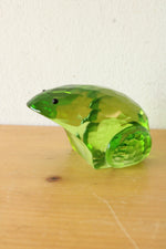 Green Crystal Frog Paperweight By Oleg Cassini