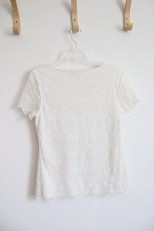 Banana Republic Cream Lace Top | S