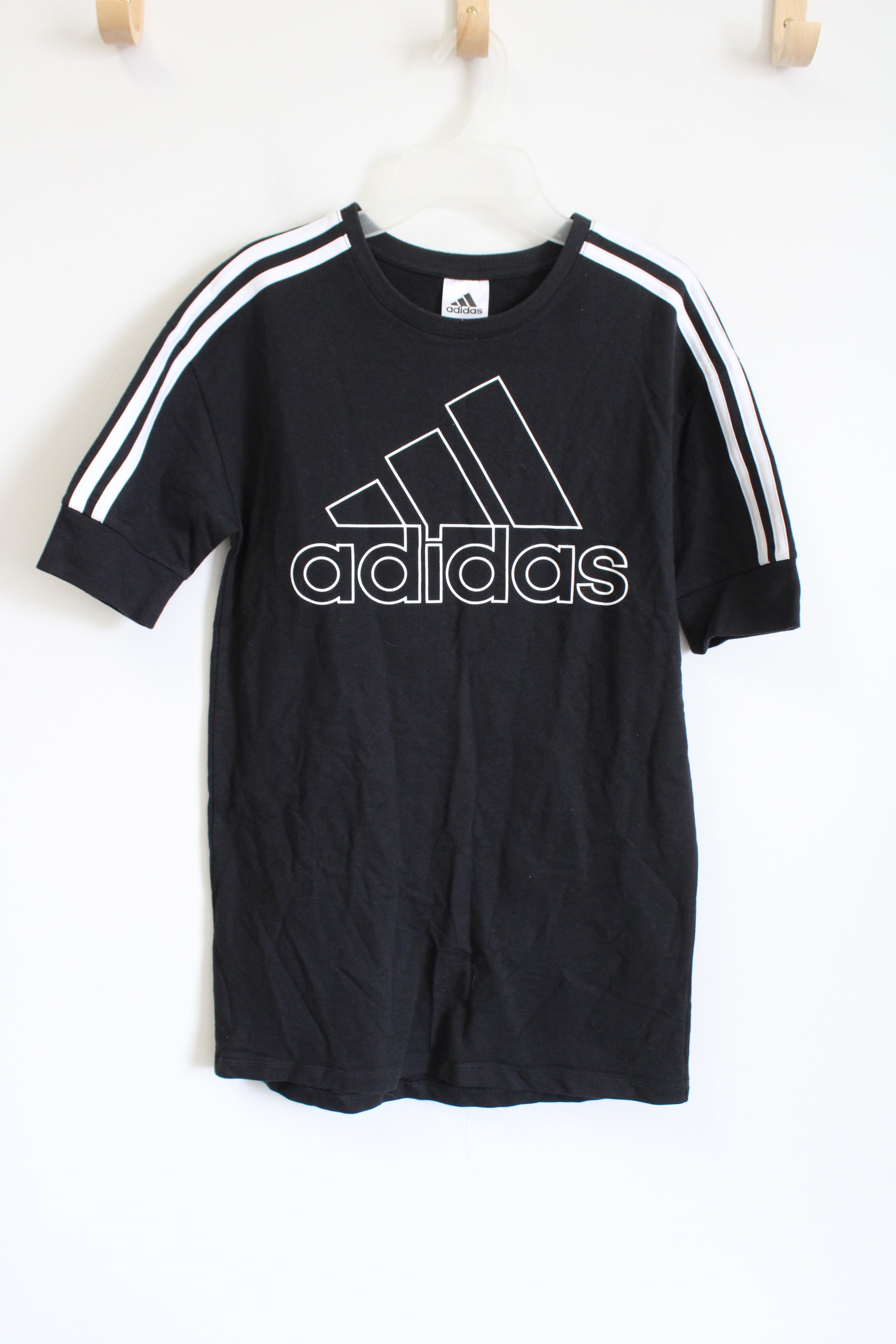 Adidas Loose Fit Black Logo T-Shirt Dress | Youth S (7/8) Jubilee Thrift Adidas Loose Fit Black Logo T-Shirt Dress | Youth S (7/8) Jubilee Thrift