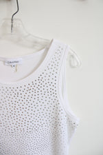 Calvin Klein White Embellished Tank Top | M
