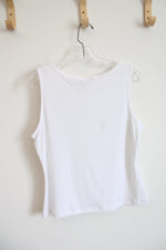 Calvin Klein White Embellished Tank Top | M