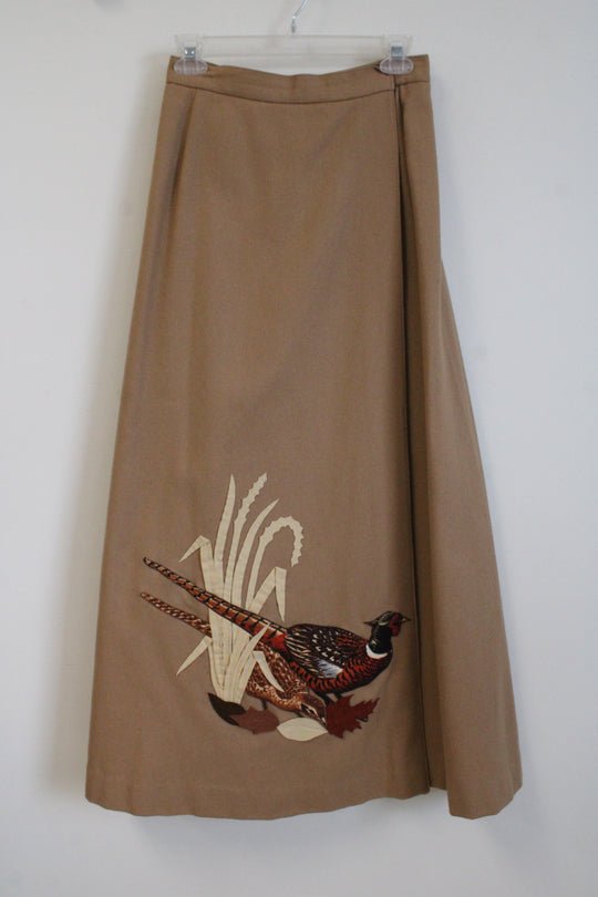 Bettmaar Artwear Pheasant Wool Blend Skirt | 8