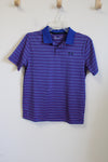 Under Armour Loose Fit Cobalt Blue Polo Shirt | Youth L (14/16)