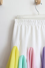 Main Strip White & Pastel Rainbow Flutter Mini Skort | S