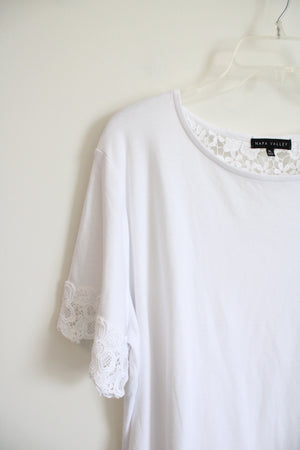 NEW Napa Valley White Lace Edged Top | XL