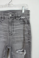 American Eagle Light Gray Super Hi-Rise Destressed Jegging | 2