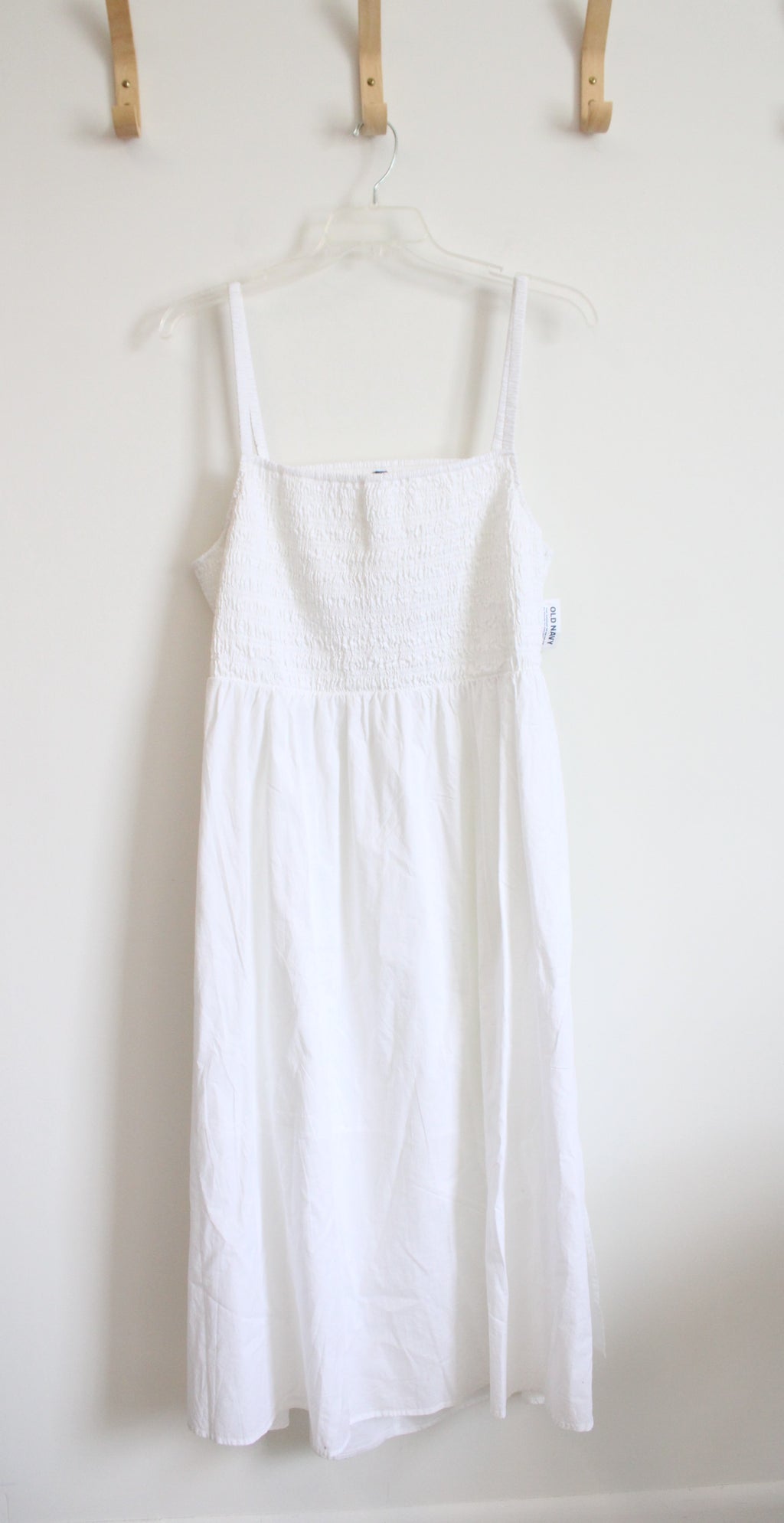 NEW Old Navy White Smocked Open Back Maxi Summer Dress | XXL