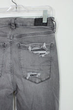 American Eagle Light Gray Super Hi-Rise Destressed Jegging | 2