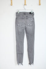 American Eagle Light Gray Super Hi-Rise Destressed Jegging | 2