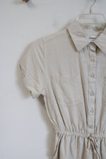 Japna Beige Linen Blend Jumpsuit | M