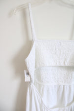 NEW Old Navy White Smocked Open Back Maxi Summer Dress | XXL