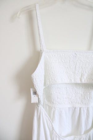 NEW Old Navy White Smocked Open Back Maxi Summer Dress | XXL