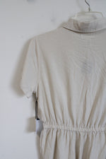 Japna Beige Linen Blend Jumpsuit | M