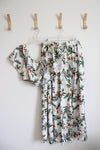 Shein Curve White Tropical Print Cropped Top & Skirt Set | 2XL