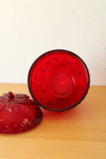 Longaberger Red Glass Strawberry Jar