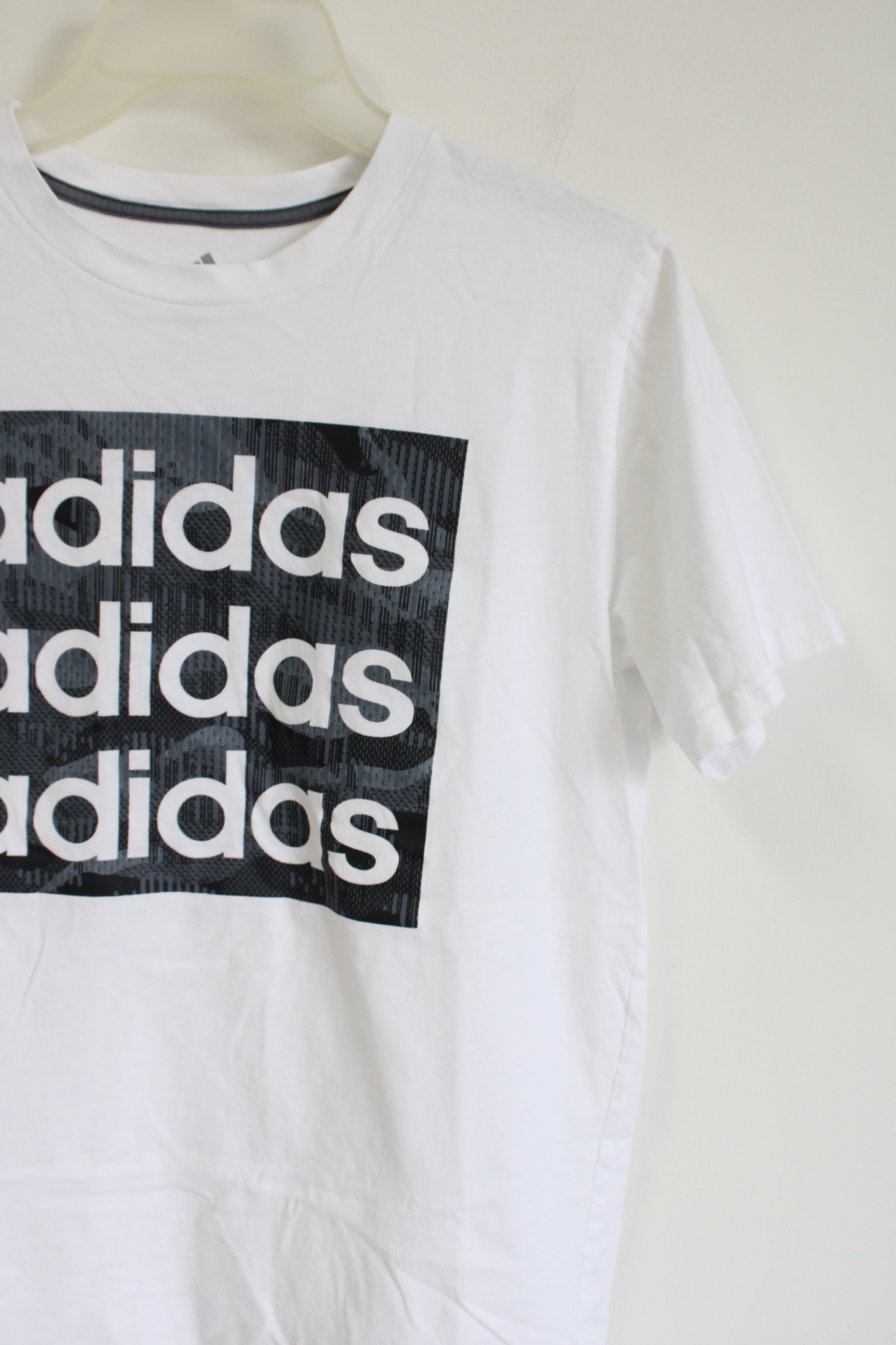 Adidas Logo White Tee | Youth L (14/16)
