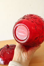 Longaberger Red Glass Strawberry Jar