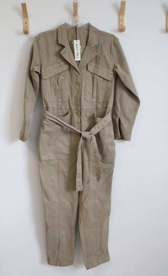NEW Alex Mill Washed Twill Expedition Jumpsuit Vintage Khaki | S