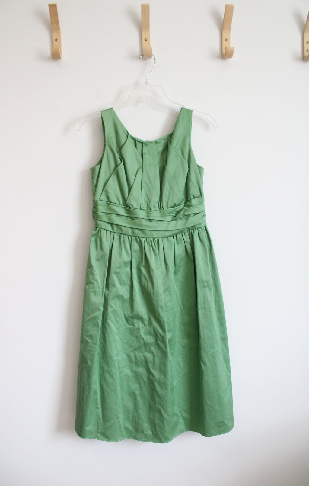 David's Bridal Green Cotton Bridesmaid Dress | 16