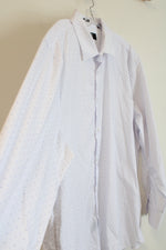 Jones New York White Blue Patterned Long Sleeved Button Down Shirt | 2XLT