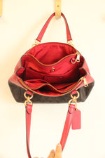 Coach Brooke Carryall Red & Brown Monogram Purse