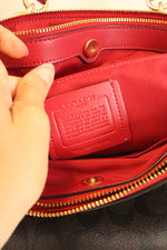 Coach Brooke Carryall Red & Brown Monogram Purse