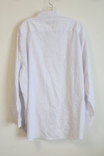 Jones New York White Blue Patterned Long Sleeved Button Down Shirt | 2XLT