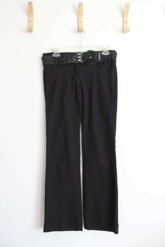 Joe Benbasset Black Flower Belted Stretch Pants | 5