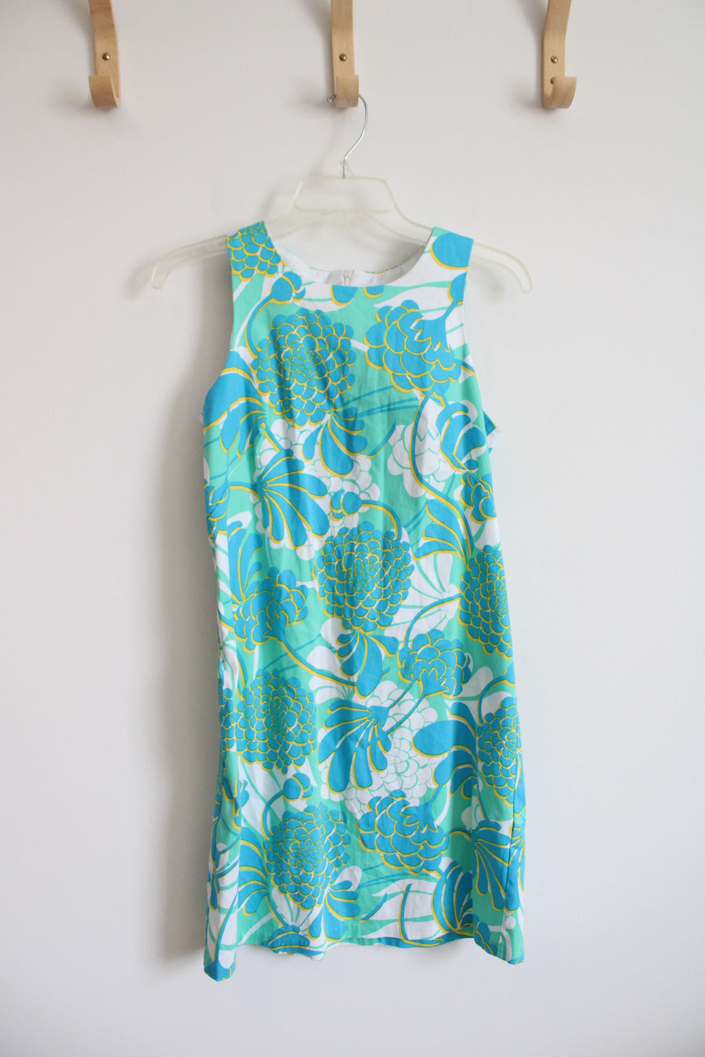 London Times Blue & Green Floral Shift Dress | 6