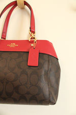 Coach Brooke Carryall Red & Brown Monogram Purse