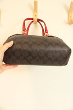 Coach Brooke Carryall Red & Brown Monogram Purse
